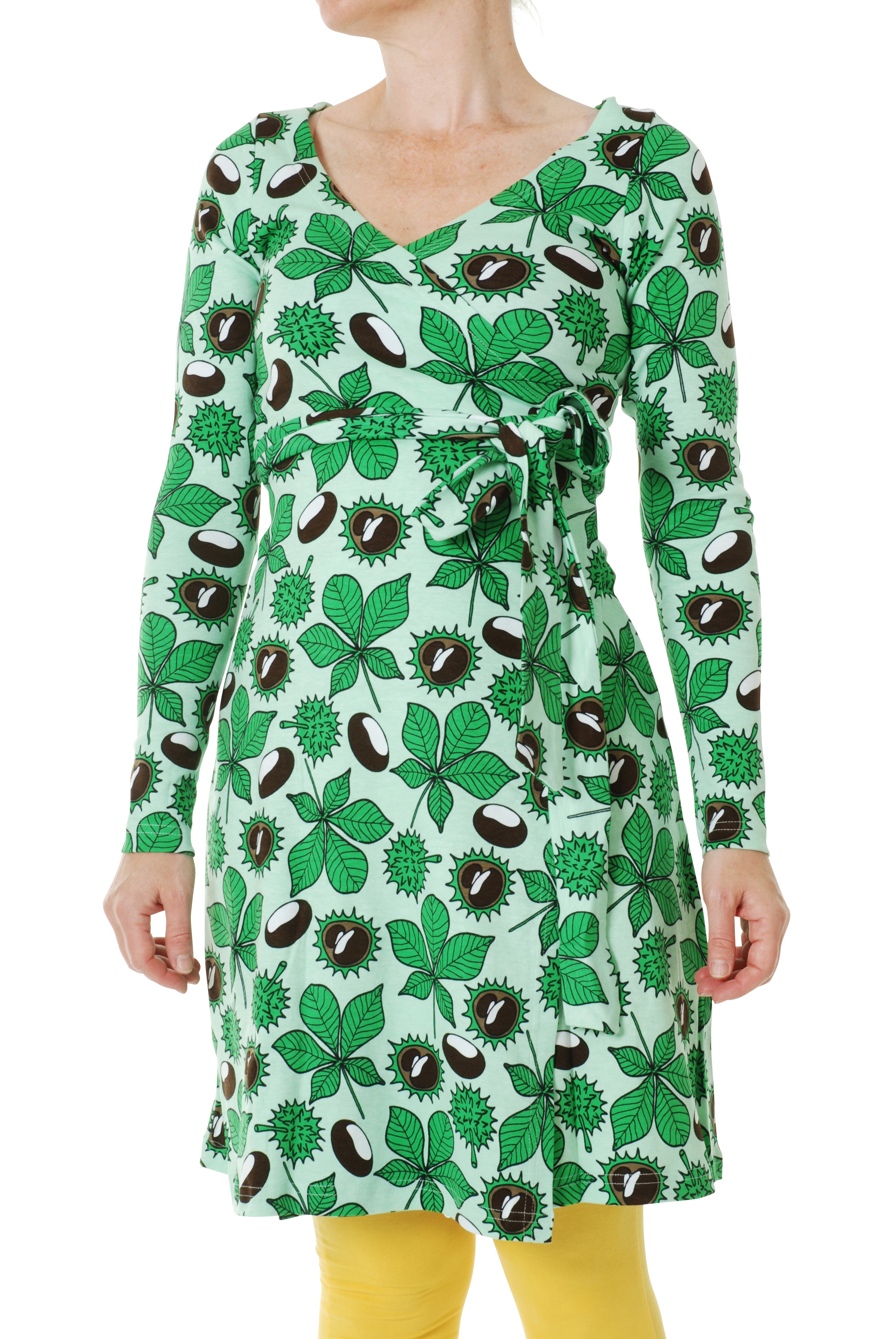 DUNS organic cotton ADULT wrap dress CONKERS/GREEN